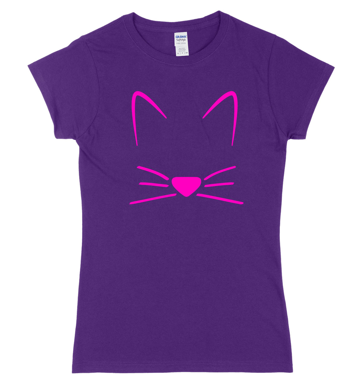 Meow Cat Kitten Breast Print Womens Ladies Slim Fit T-Shirt