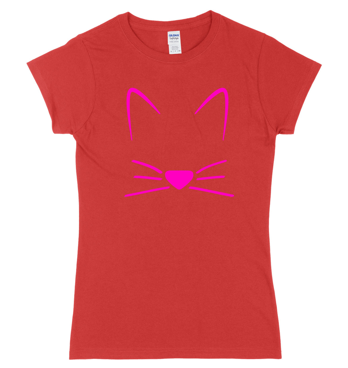 Meow Cat Kitten Breast Print Womens Ladies Slim Fit T-Shirt