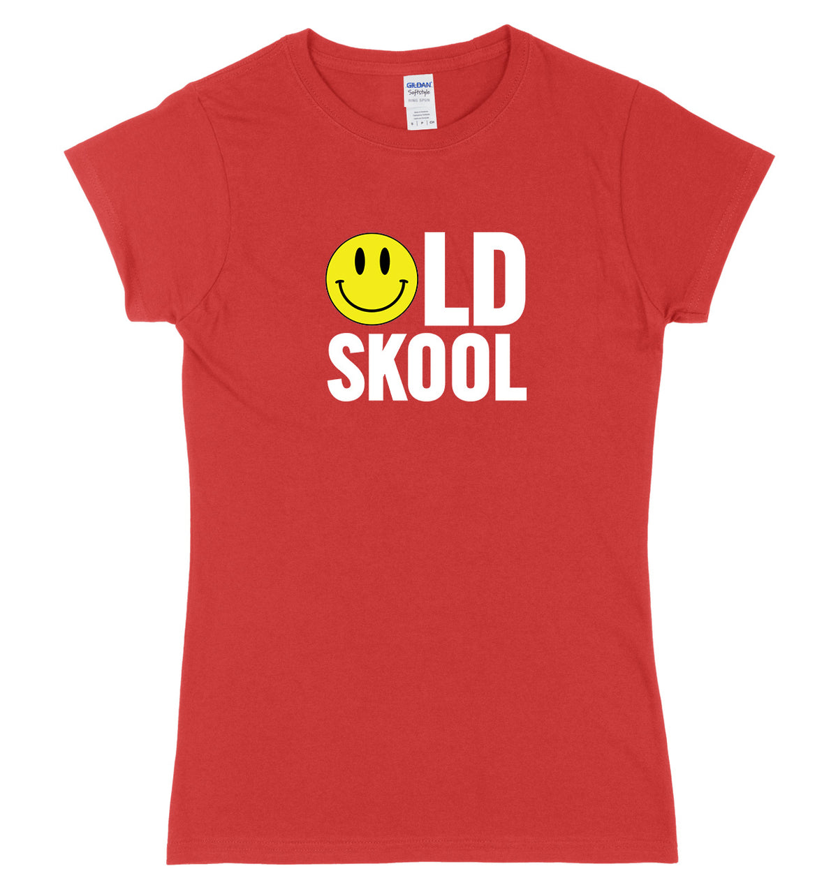 Old Skool Smiley Womens Ladies Slim Fit T-Shirt