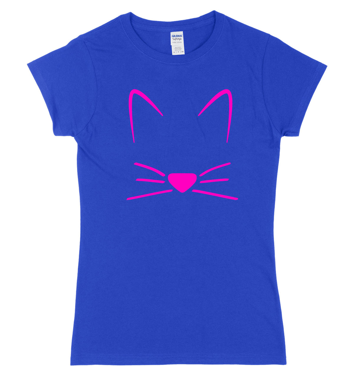 Meow Cat Kitten Breast Print Womens Ladies Slim Fit T-Shirt