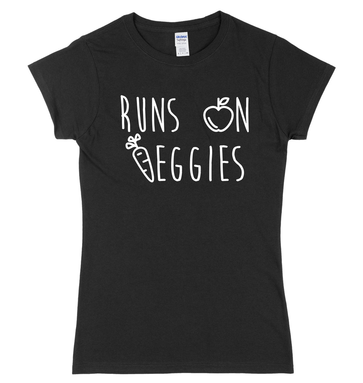 Runs On Veggies Womens Ladies Slim Fit T-Shirt