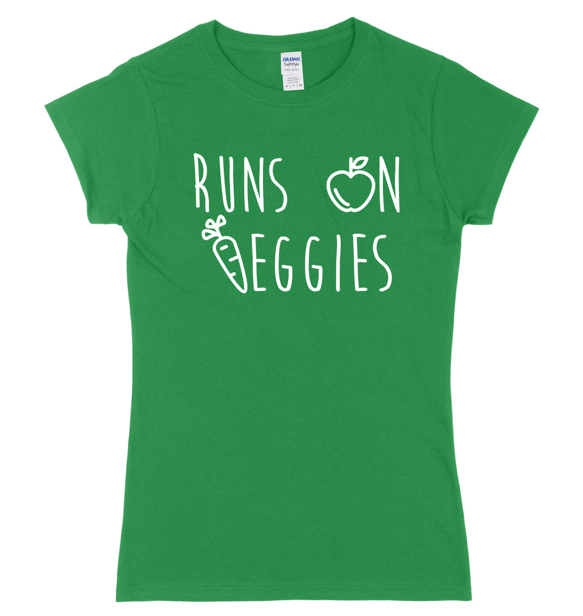 Runs On Veggies Womens Ladies Slim Fit T-Shirt