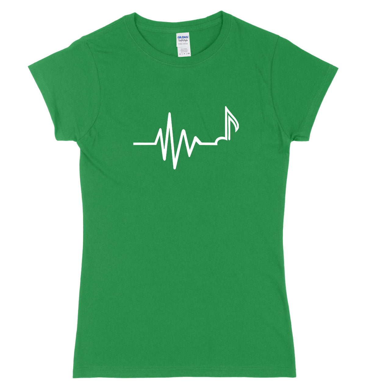Music Heartbeat Womens Ladies Slim Fit T-Shirt