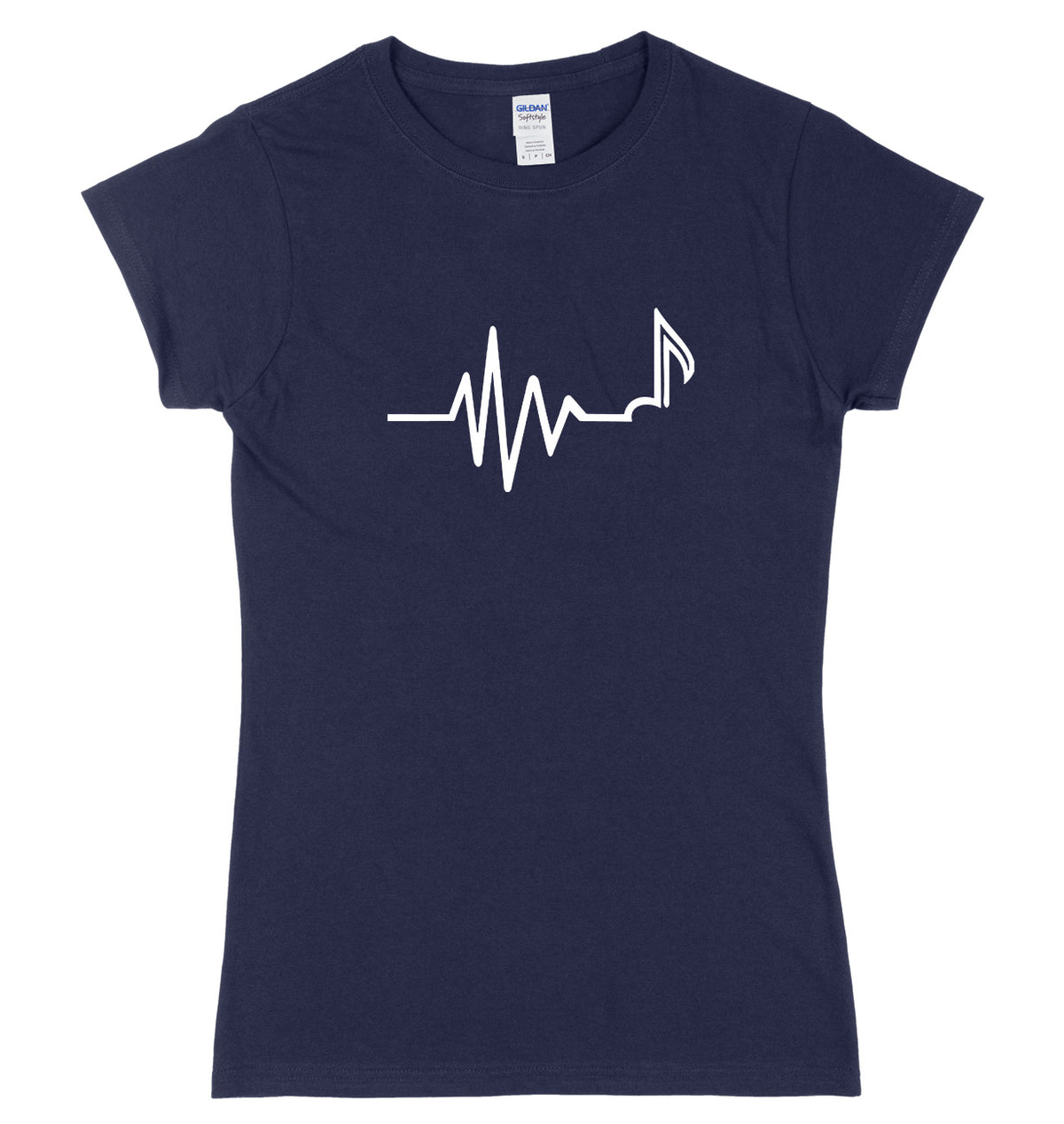 Music Heartbeat Womens Ladies Slim Fit T-Shirt