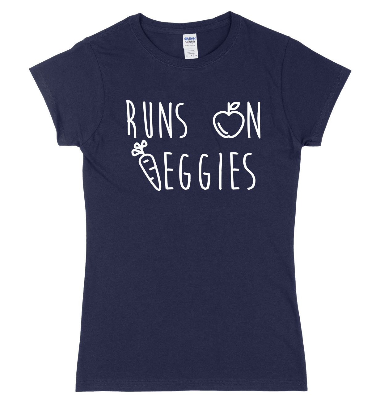 Runs On Veggies Womens Ladies Slim Fit T-Shirt