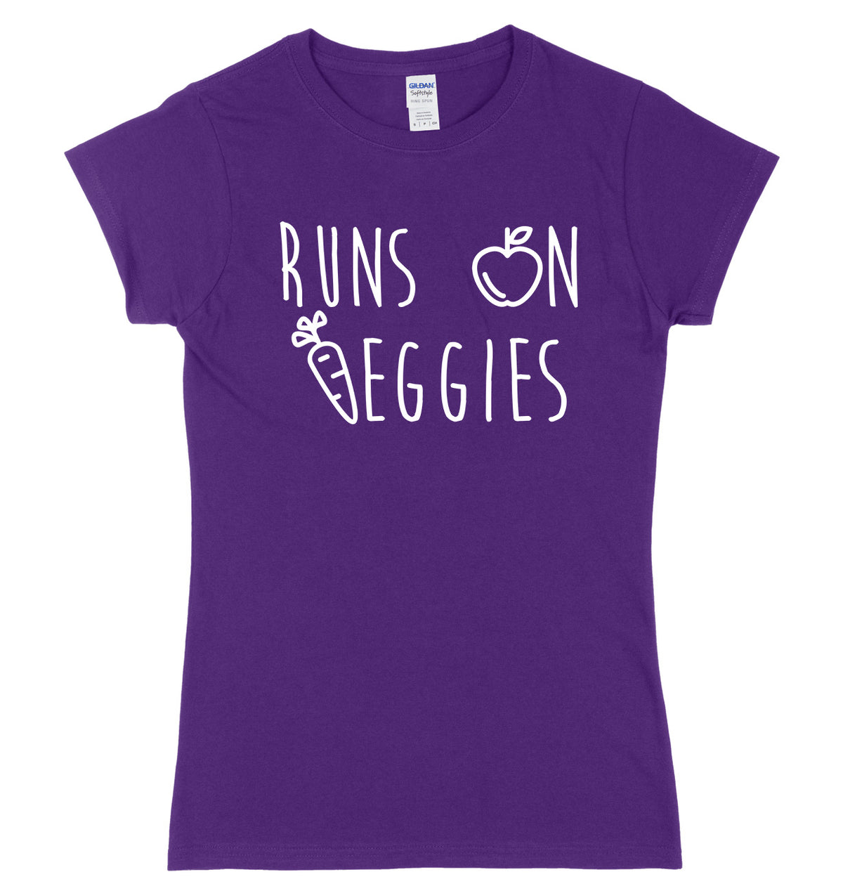 Runs On Veggies Womens Ladies Slim Fit T-Shirt