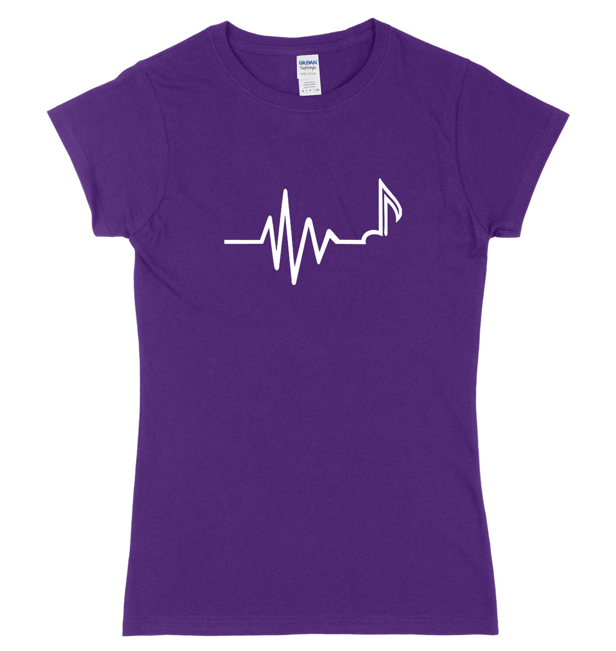 Music Heartbeat Womens Ladies Slim Fit T-Shirt
