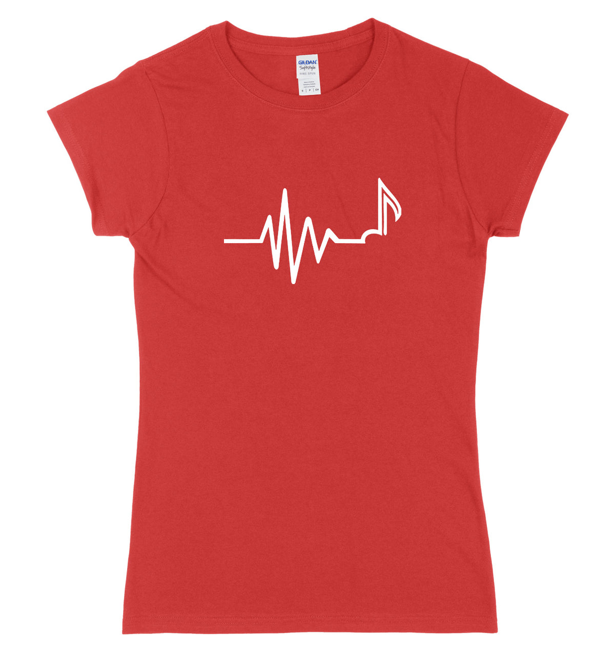 Music Heartbeat Womens Ladies Slim Fit T-Shirt