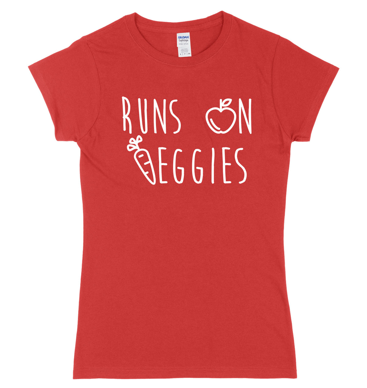 Runs On Veggies Womens Ladies Slim Fit T-Shirt