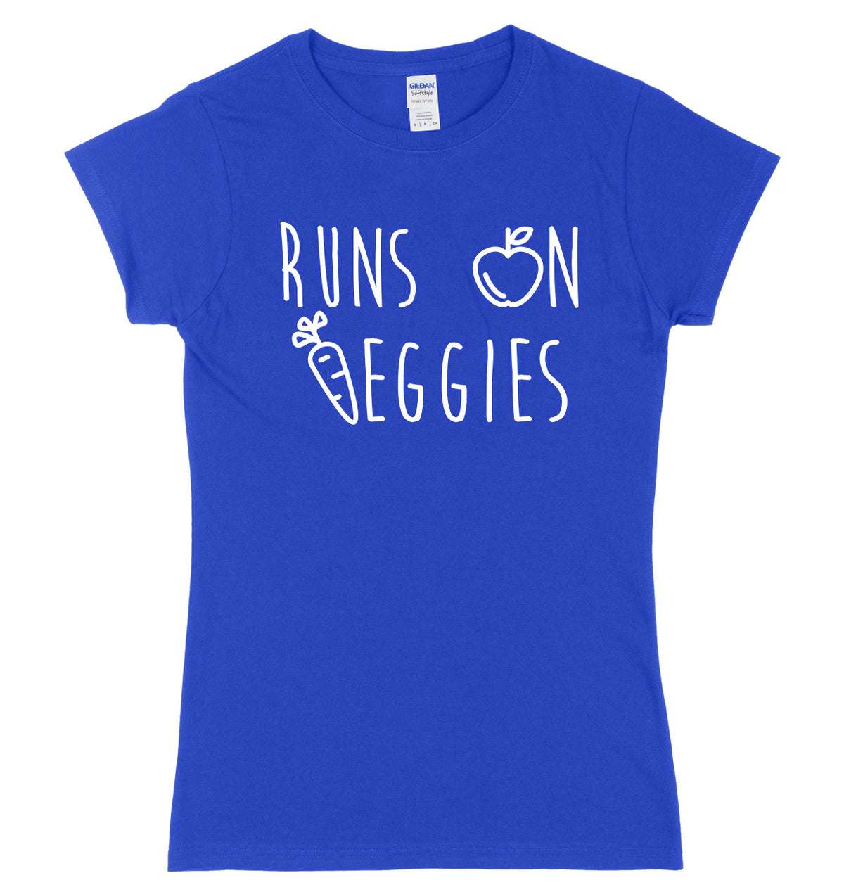 Runs On Veggies Womens Ladies Slim Fit T-Shirt