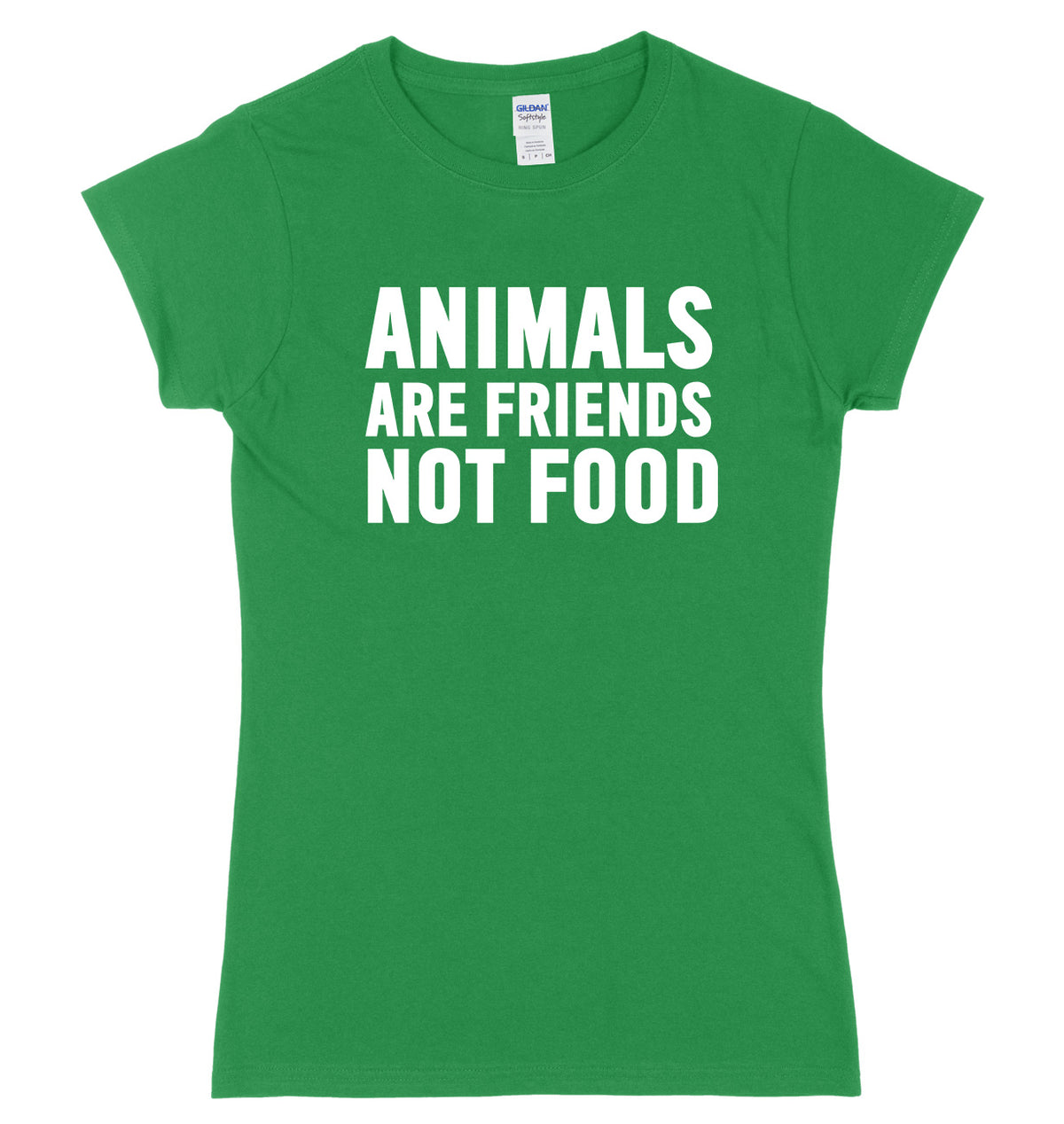 Animals Are Friends Not Food Womens Ladies Slim Fit T-Shirt