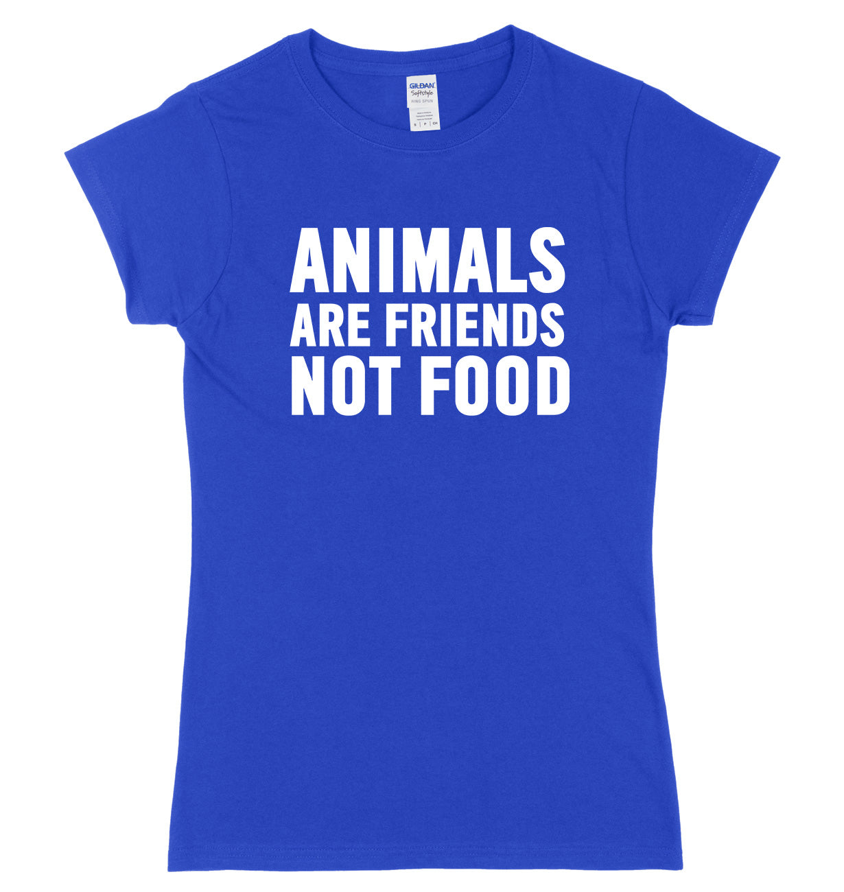 Animals Are Friends Not Food Womens Ladies Slim Fit T-Shirt