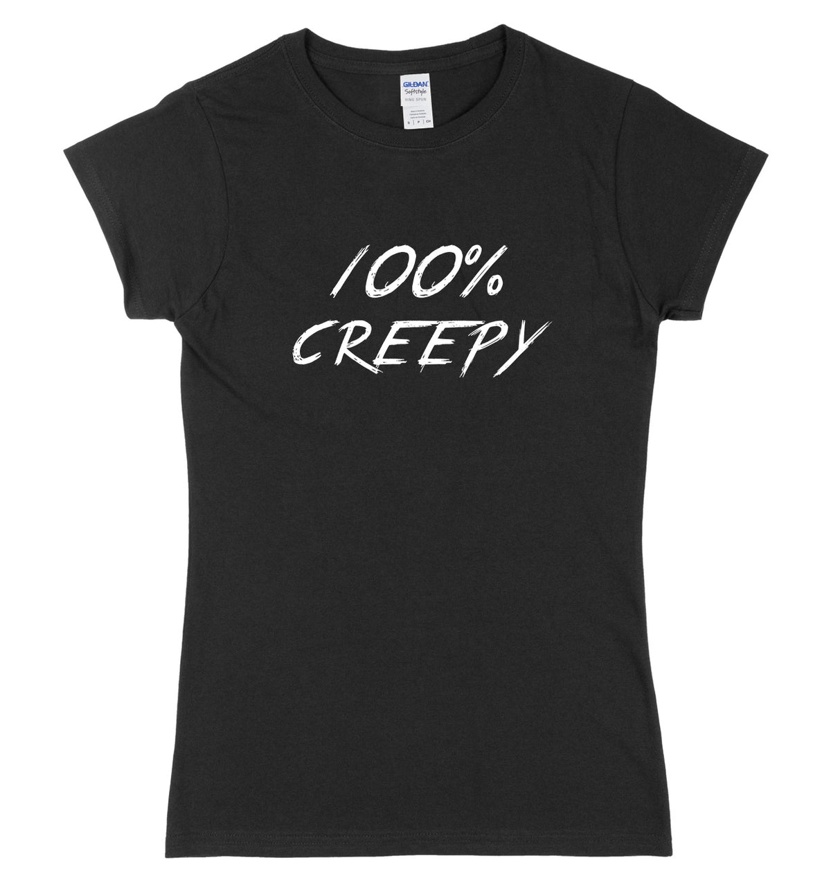 100% Creepy Womens Ladies Slim Fit Halloween T-Shirt