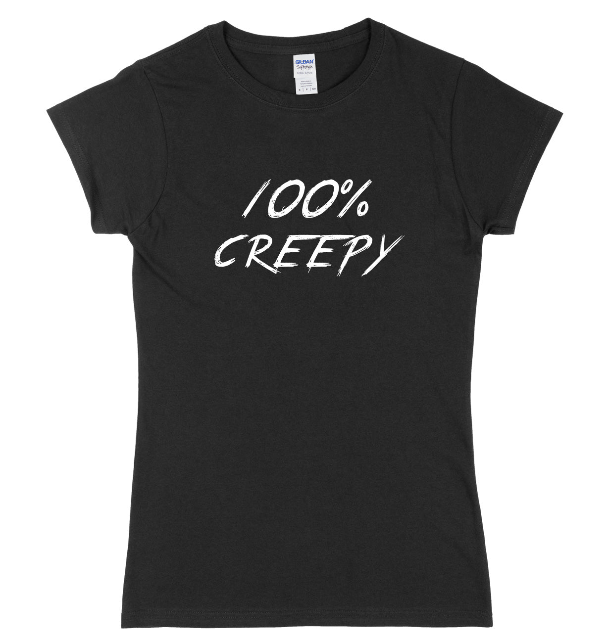100% Creepy Womens Ladies Slim Fit Halloween T-Shirt
