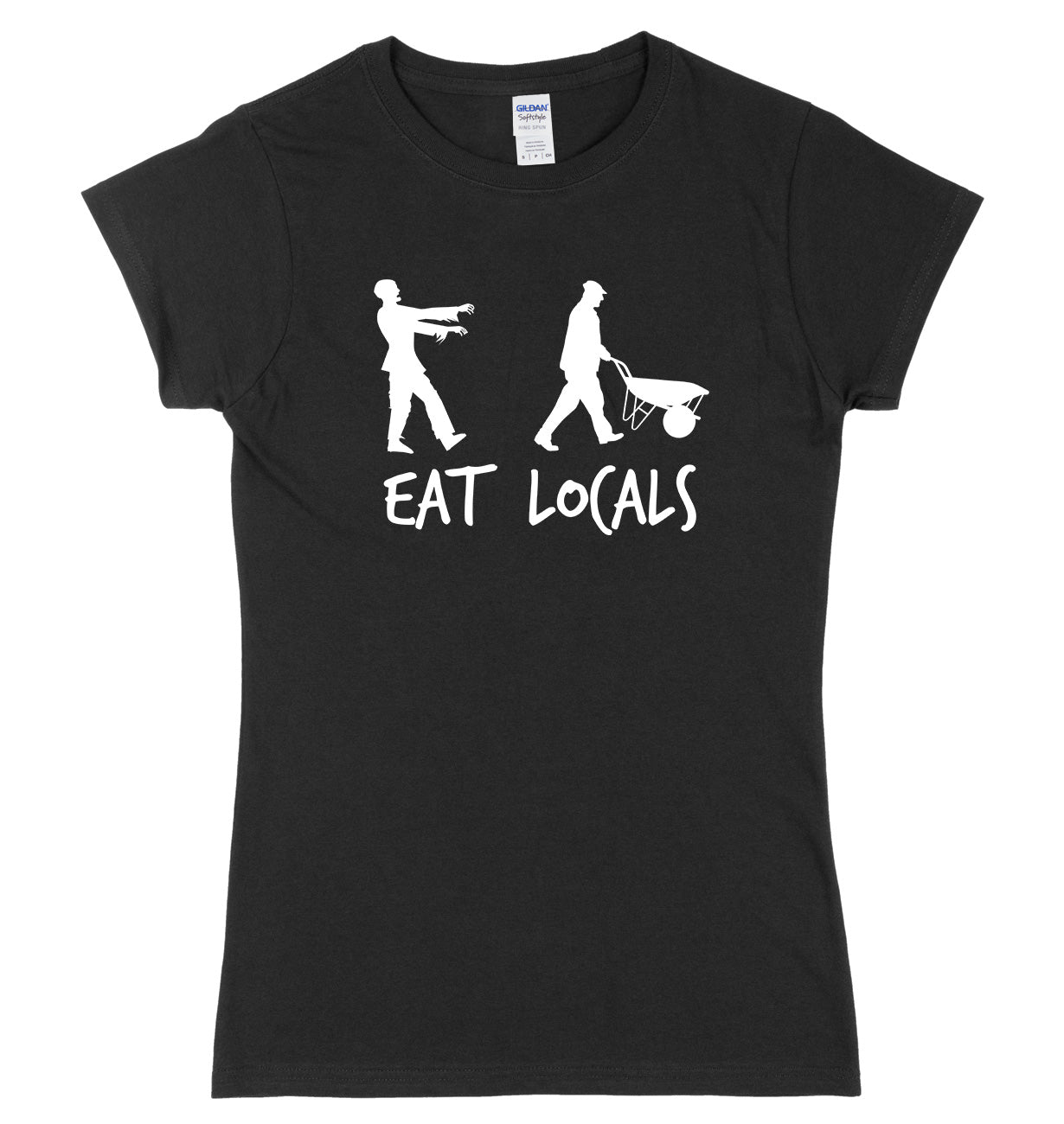 Eat Locals Zombie Womens Ladies Slim Fit Halloween T-Shirt