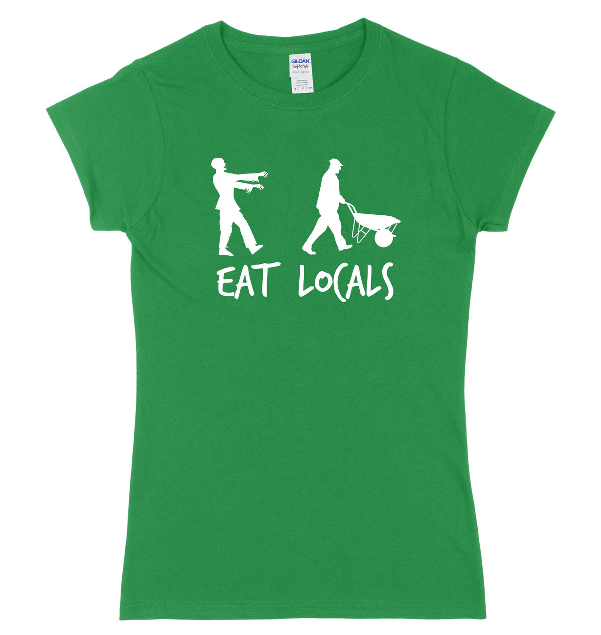 Eat Locals Zombie Womens Ladies Slim Fit Halloween T-Shirt