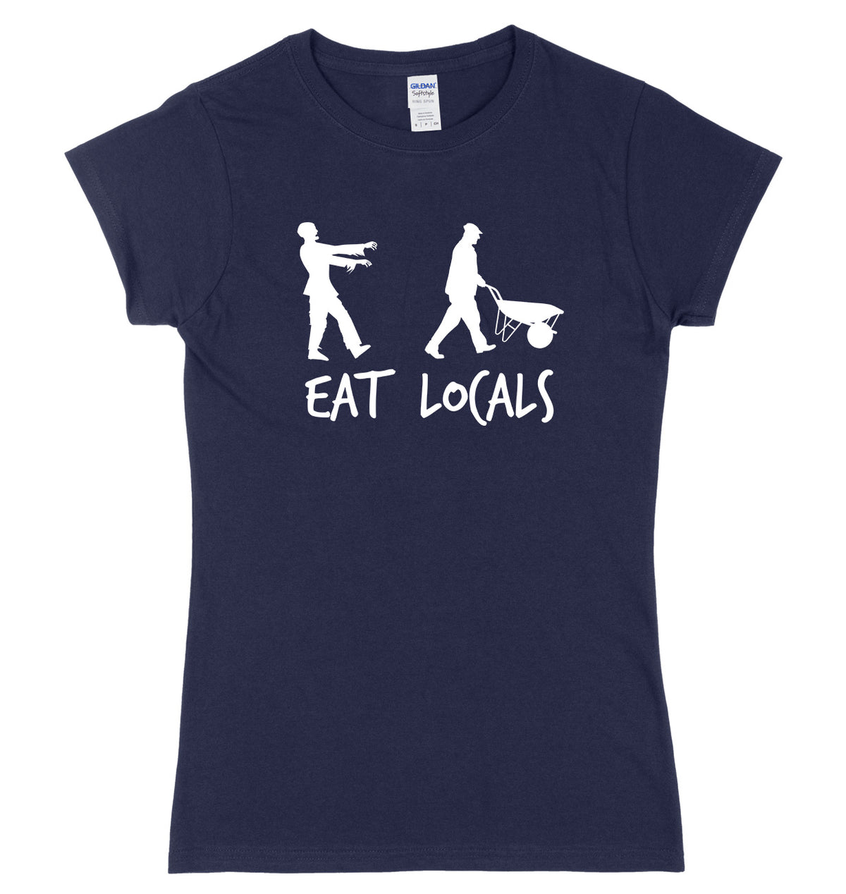 Eat Locals Zombie Womens Ladies Slim Fit Halloween T-Shirt