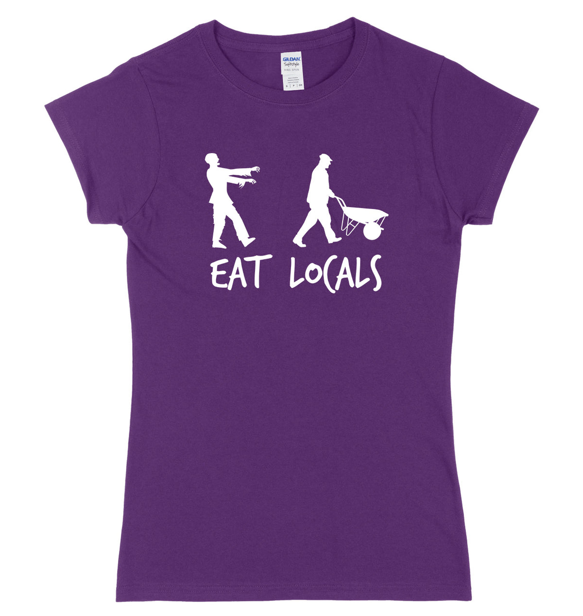 Eat Locals Zombie Womens Ladies Slim Fit Halloween T-Shirt