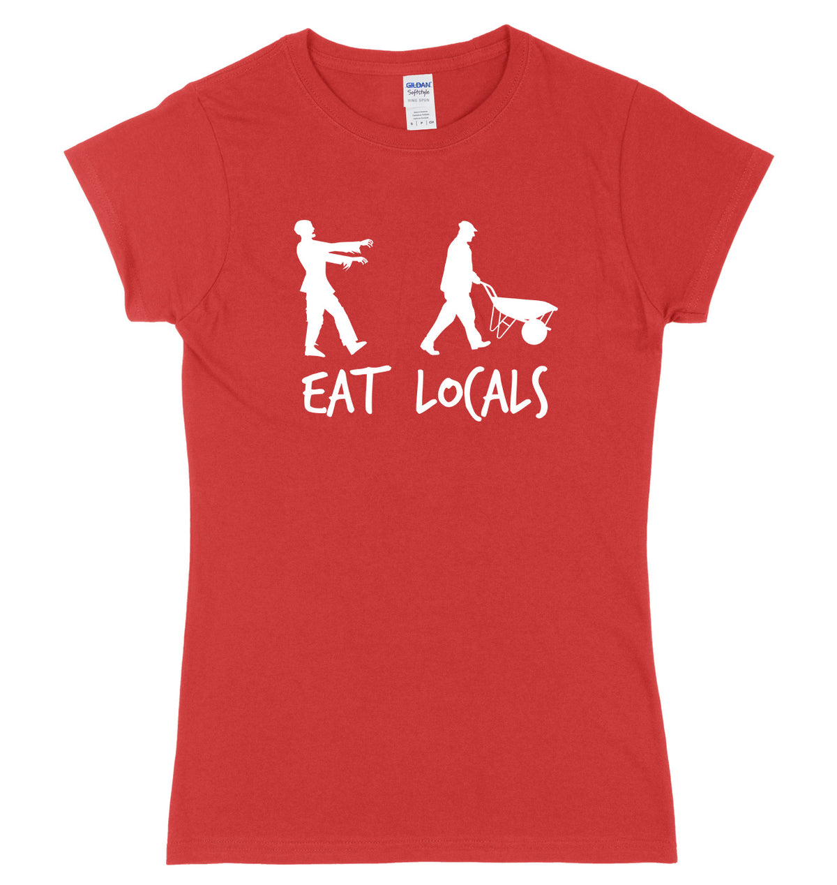 Eat Locals Zombie Womens Ladies Slim Fit Halloween T-Shirt
