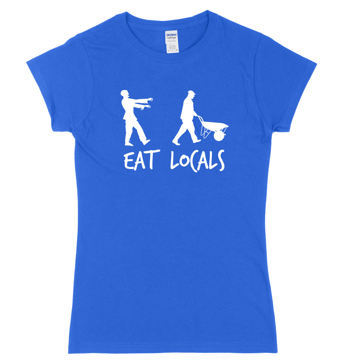 Eat Locals Zombie Womens Ladies Slim Fit Halloween T-Shirt