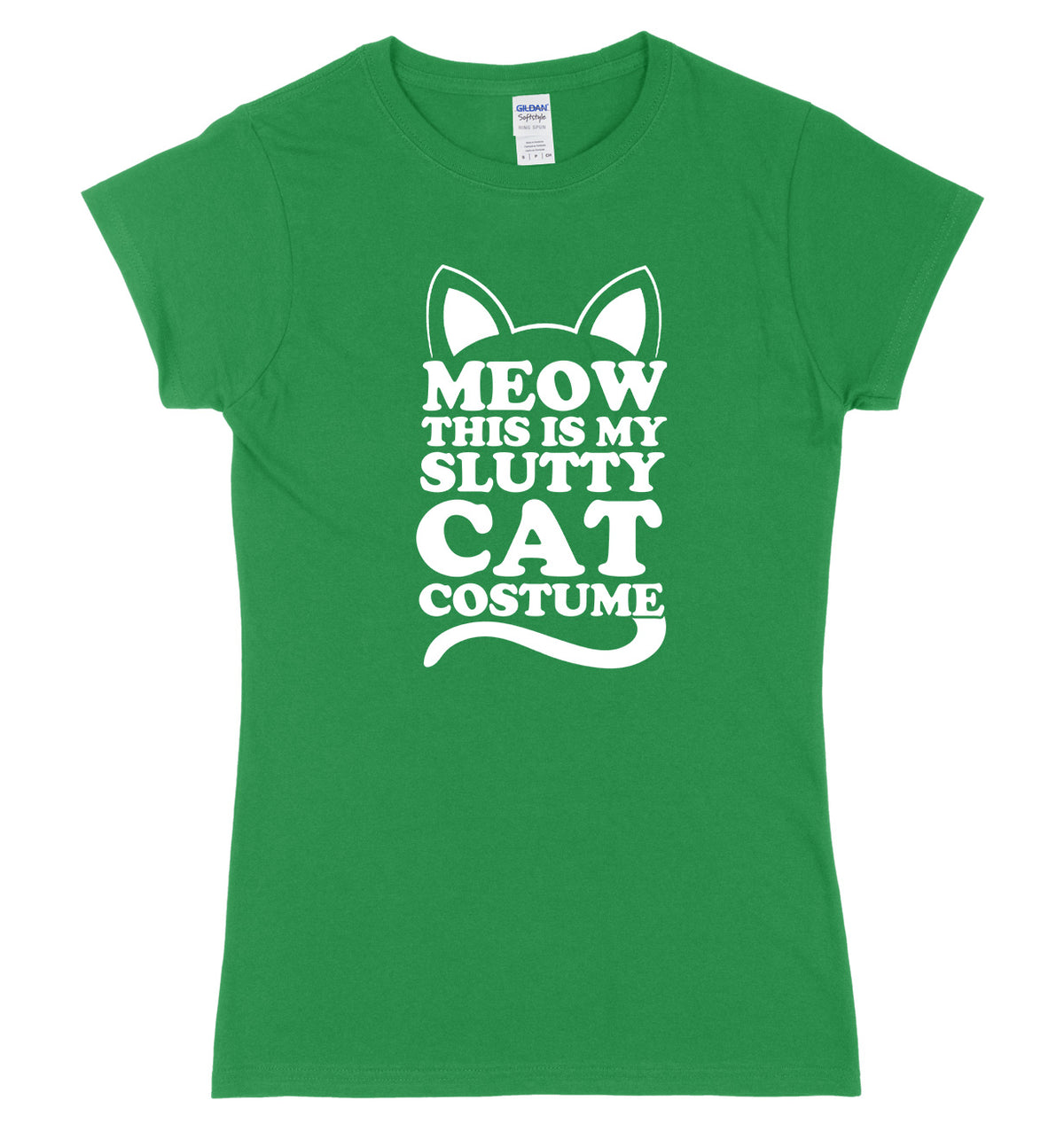 Meow This Is My Slutty Cat Costume Womens Ladies Slim Fit Halloween T-Shirt
