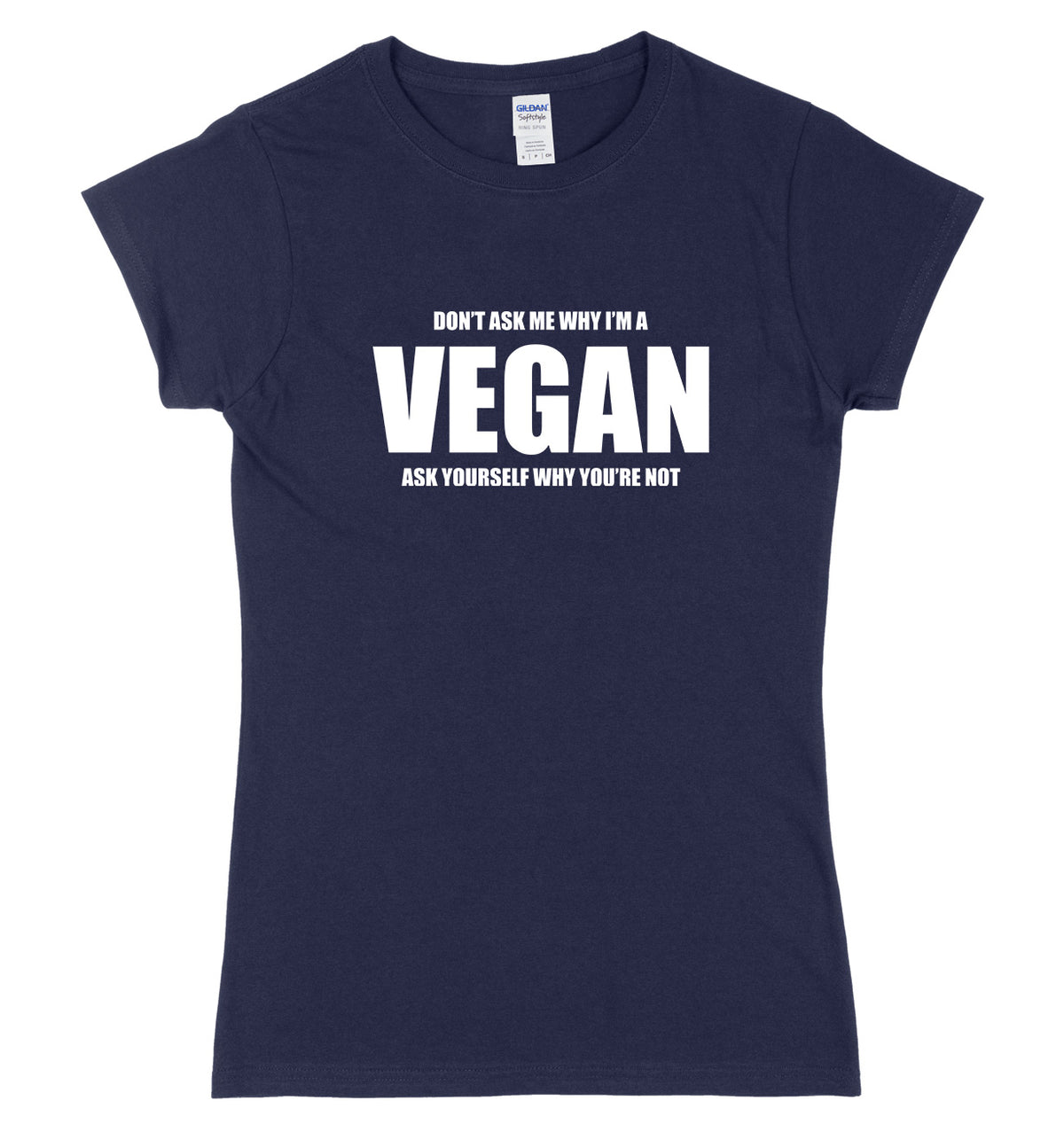 Don&#39;t Ask Me Why I&#39;m A Vegan Womens Ladies Slim Fit T-Shirt