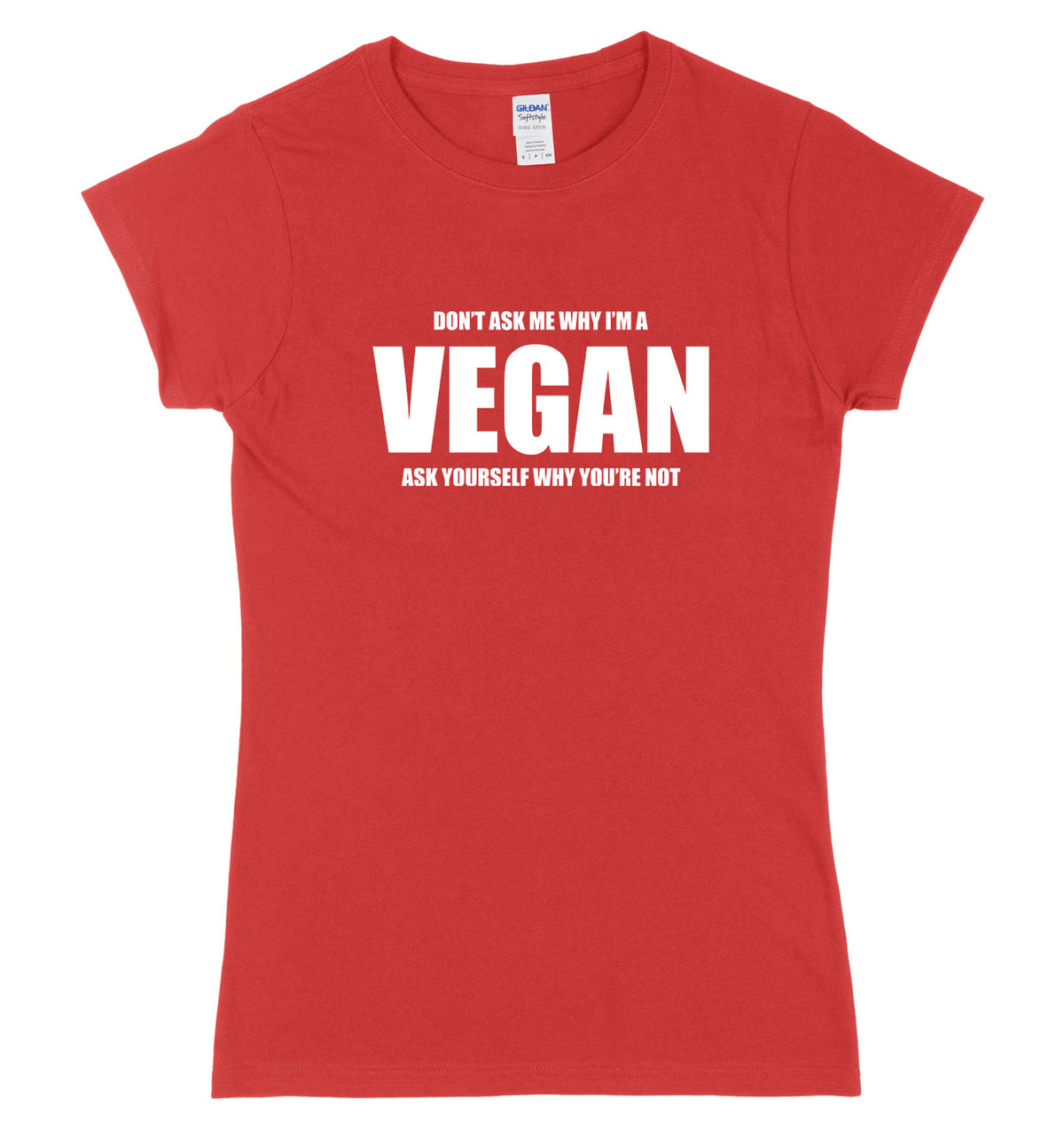 Don&#39;t Ask Me Why I&#39;m A Vegan Womens Ladies Slim Fit T-Shirt