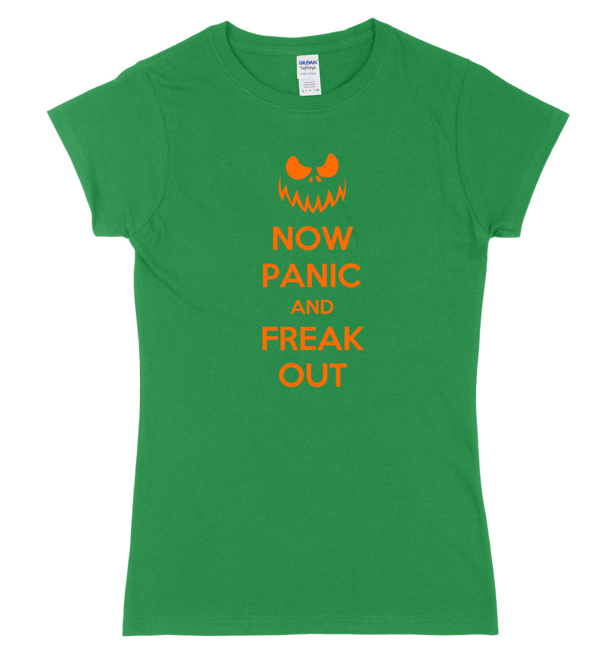 Now Panic And Freak Out Womens Ladies Slim Fit Halloween T-Shirt