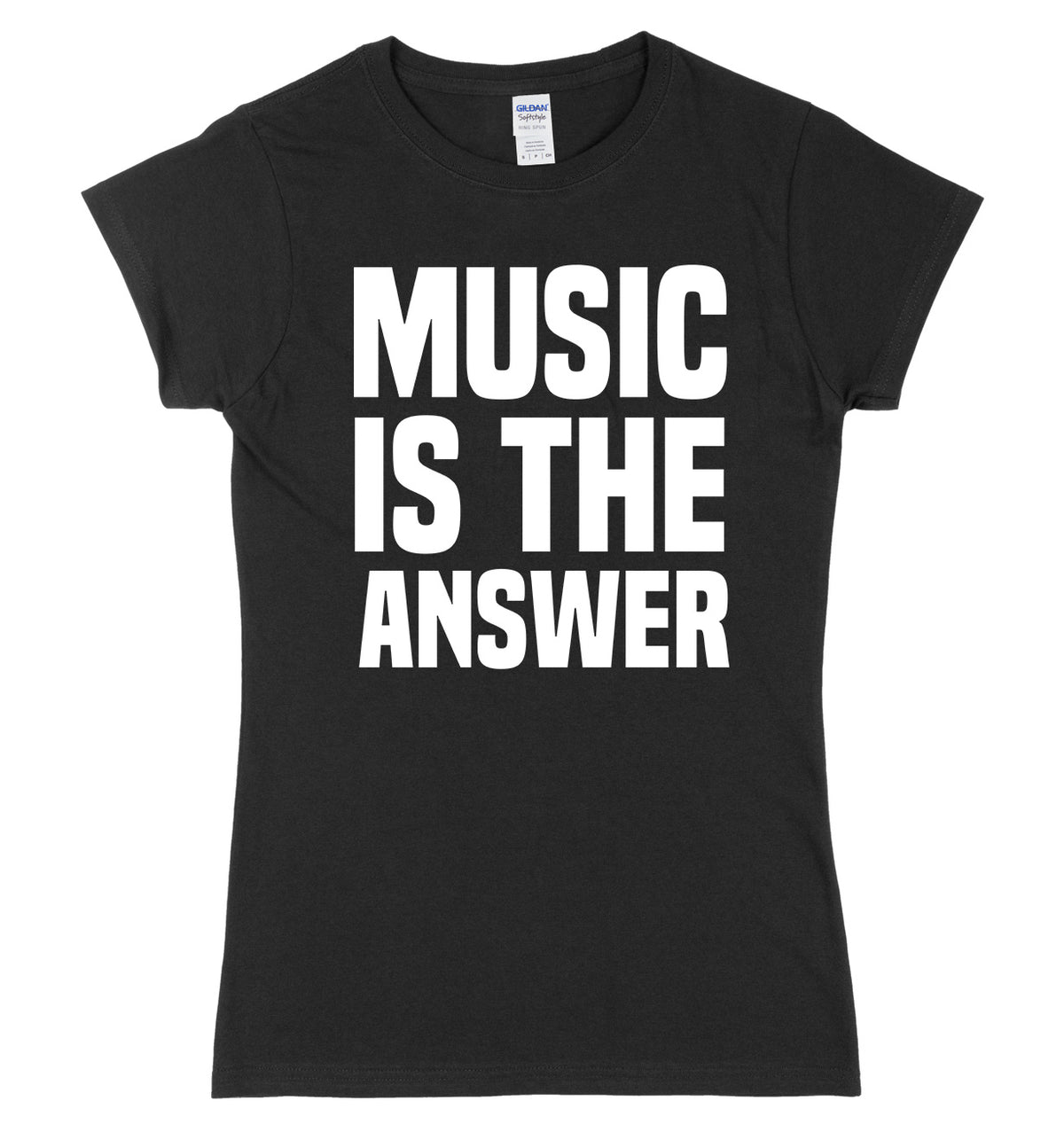 Music Is The Answer Womens Ladies Slim Fit T-Shirt