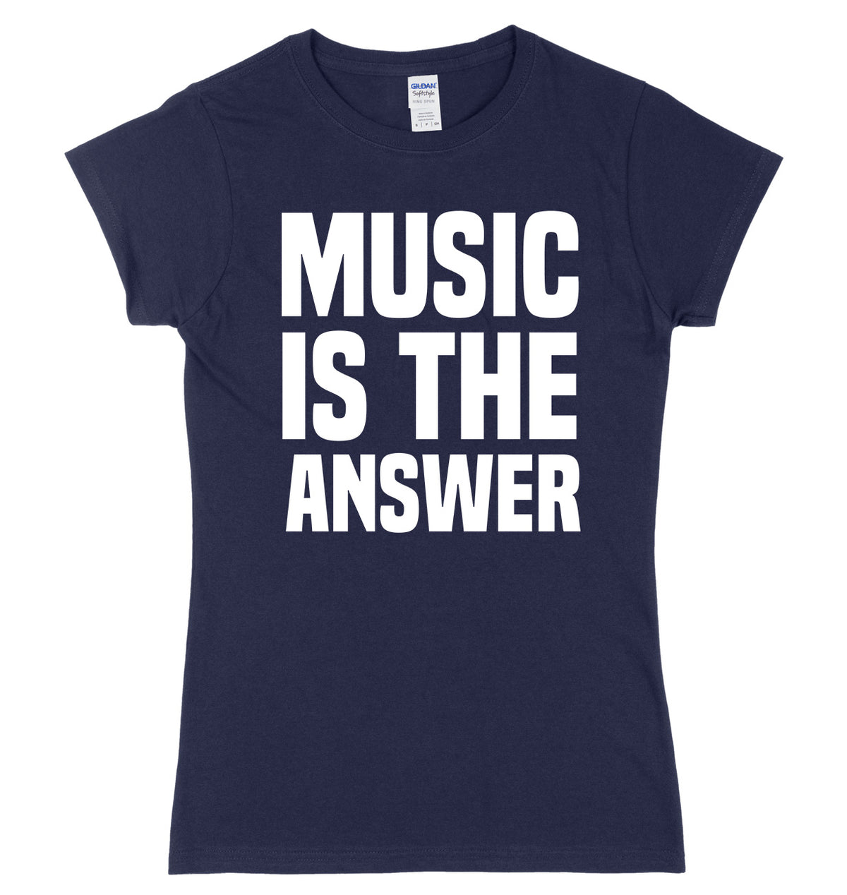 Music Is The Answer Womens Ladies Slim Fit T-Shirt