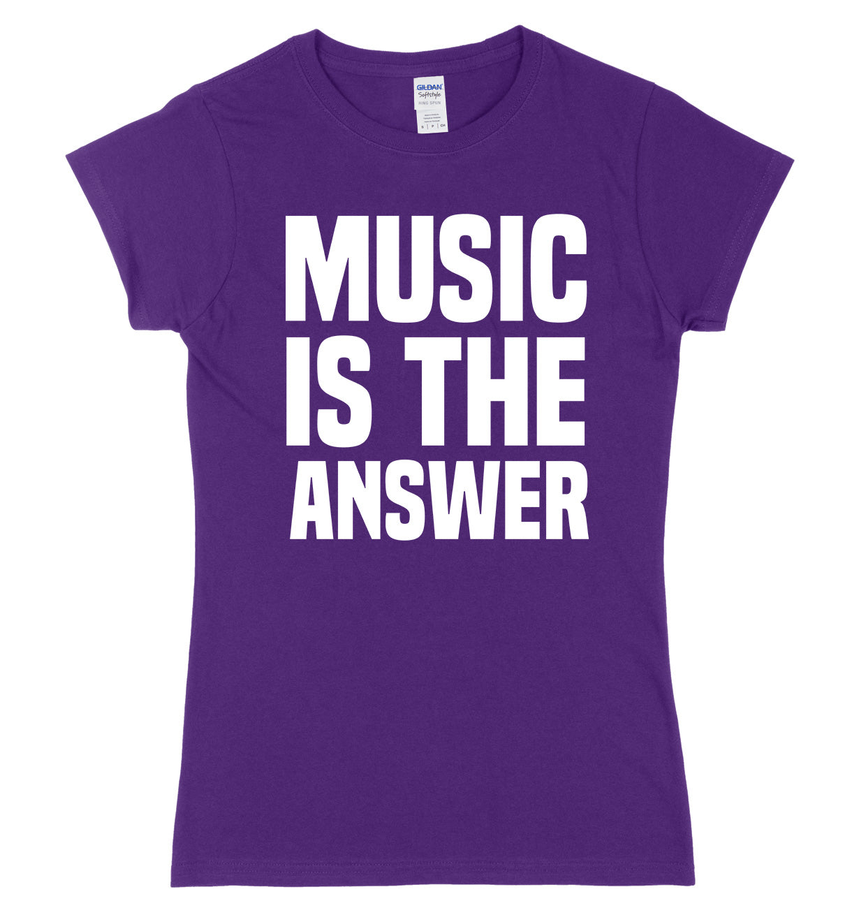 Music Is The Answer Womens Ladies Slim Fit T-Shirt