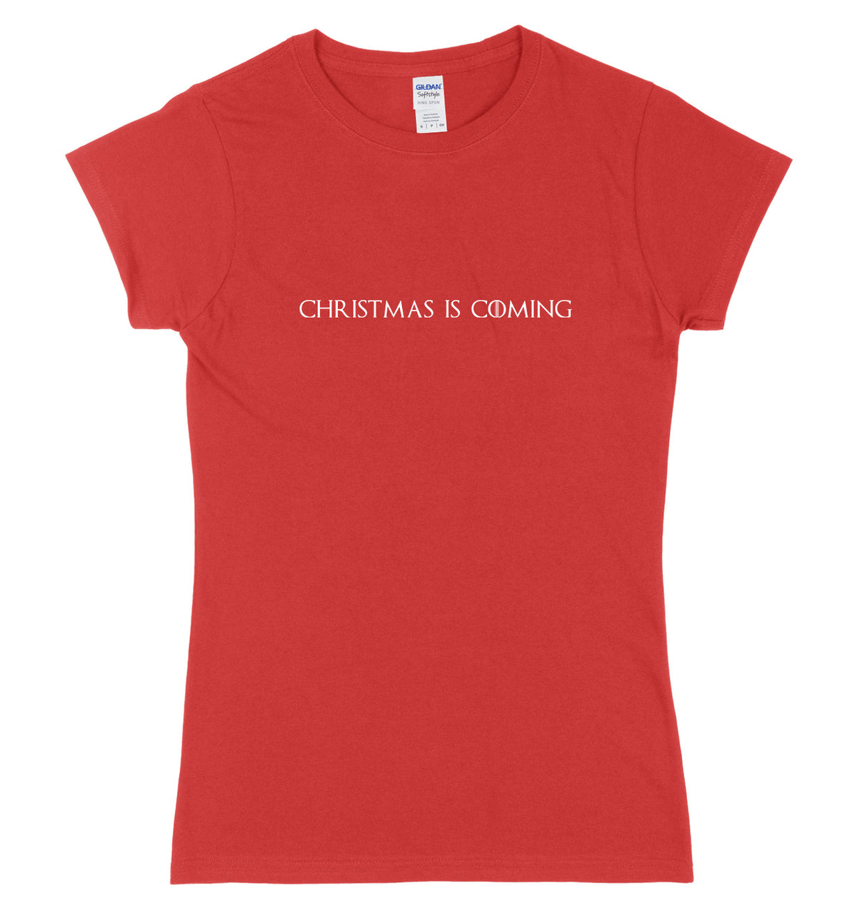 Christmas Is Coming Womens Ladies Slim Fit Christmas T-Shirt