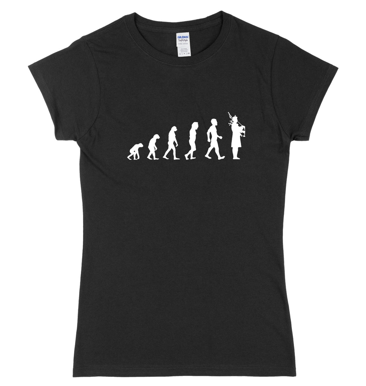 Evolution Of Bagpipes Bagpiper Man Womens Ladies Slim Fit T-Shirt