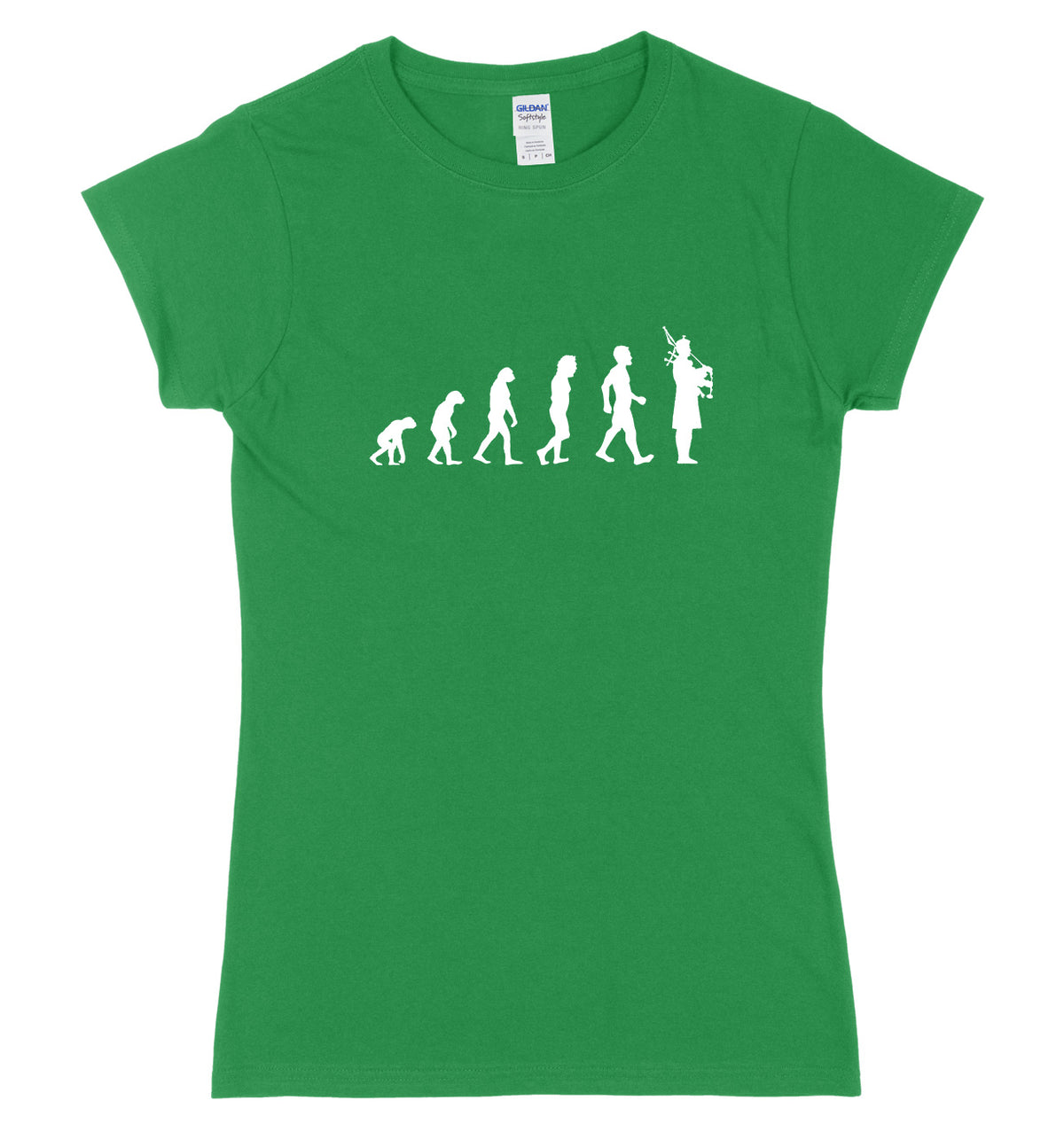 Evolution Of Bagpipes Bagpiper Man Womens Ladies Slim Fit T-Shirt