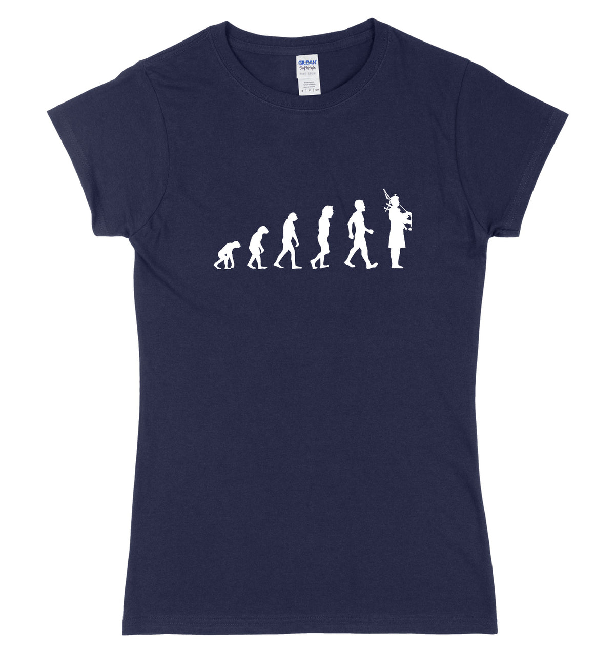 Evolution Of Bagpipes Bagpiper Man Womens Ladies Slim Fit T-Shirt