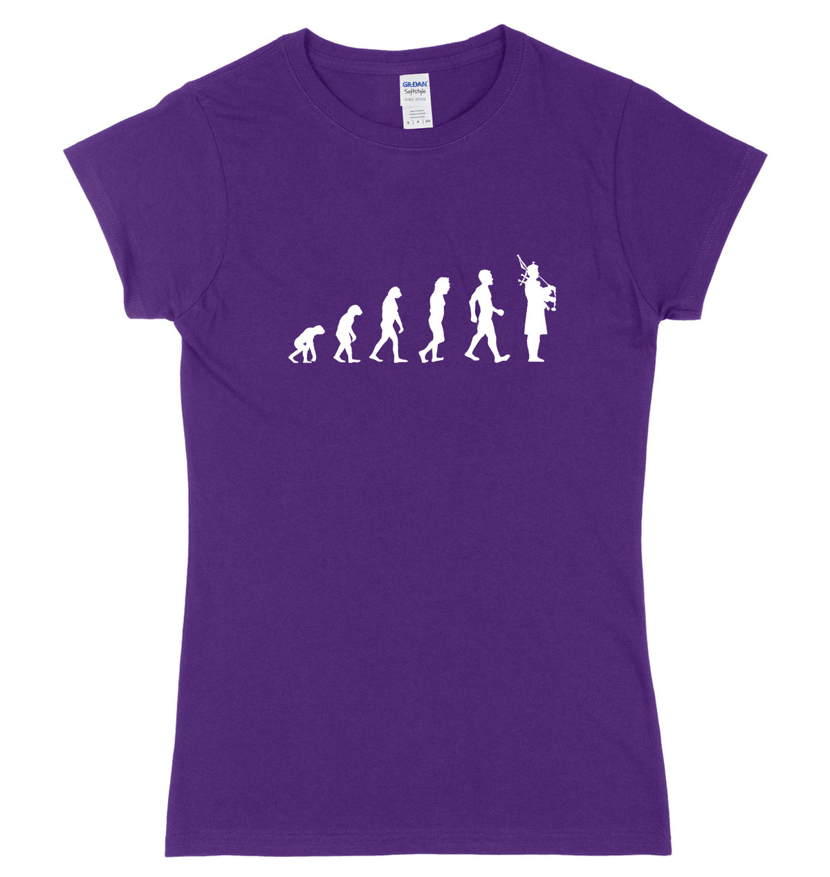 Evolution Of Bagpipes Bagpiper Man Womens Ladies Slim Fit T-Shirt