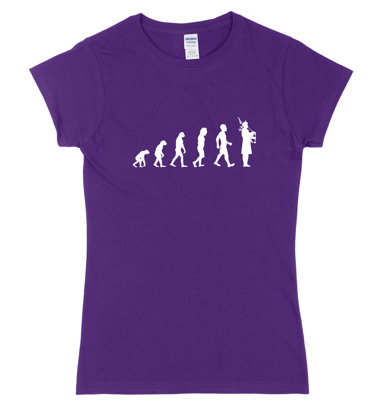 Evolution Of Bagpipes Bagpiper Man Womens Ladies Slim Fit T-Shirt