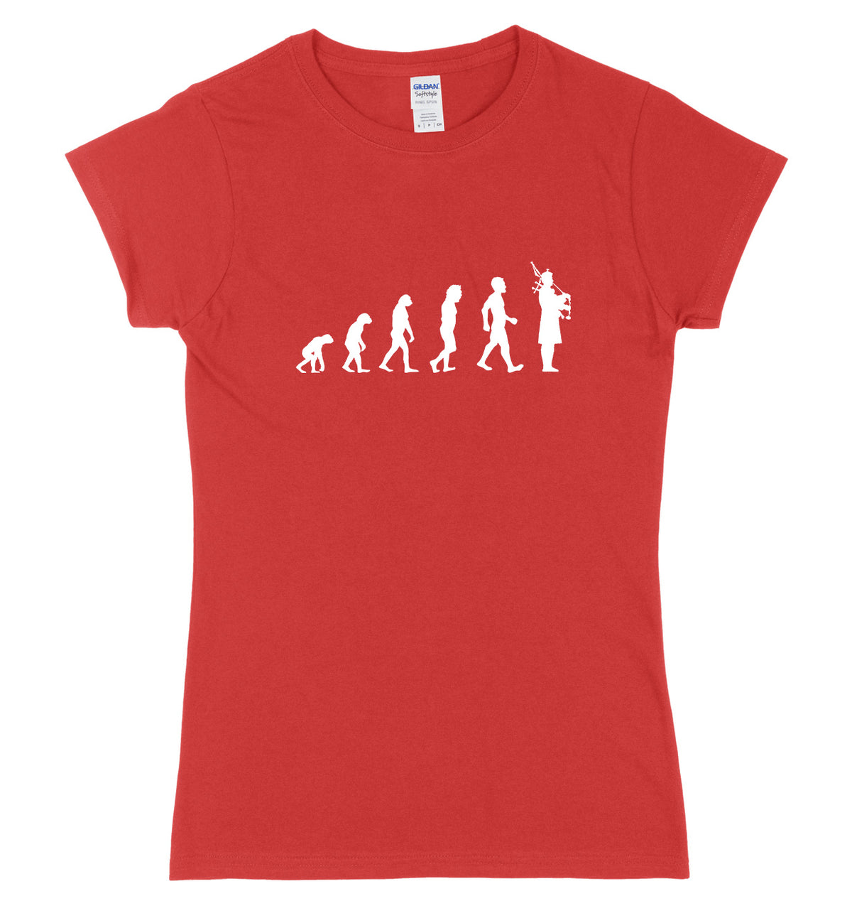 Evolution Of Bagpipes Bagpiper Man Womens Ladies Slim Fit T-Shirt