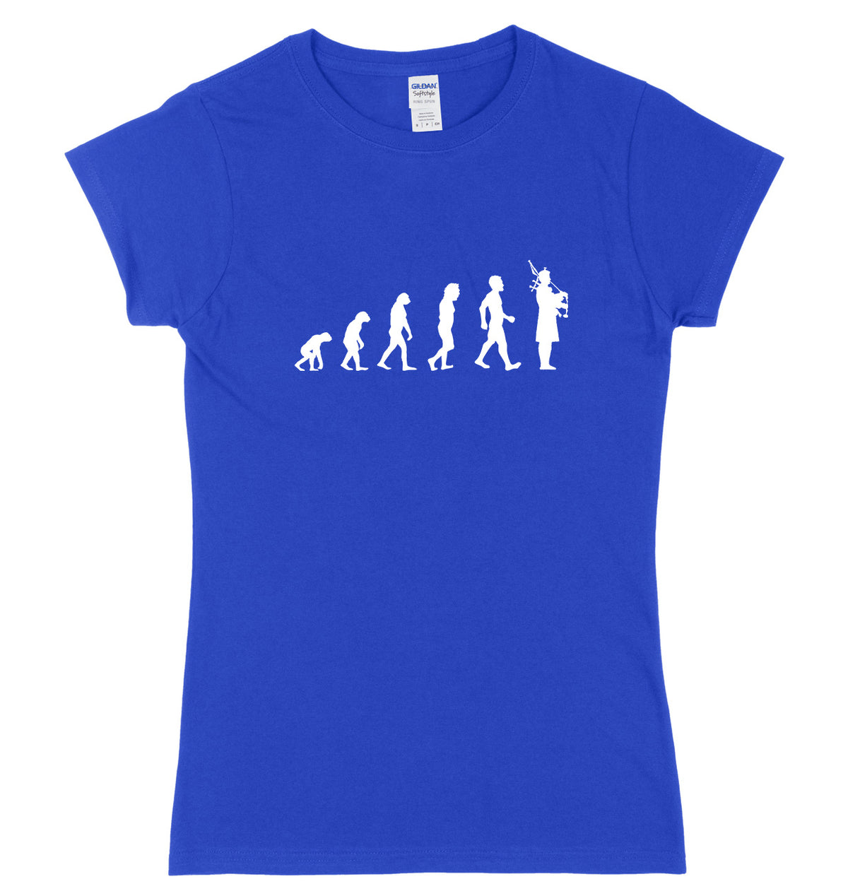 Evolution Of Bagpipes Bagpiper Man Womens Ladies Slim Fit T-Shirt