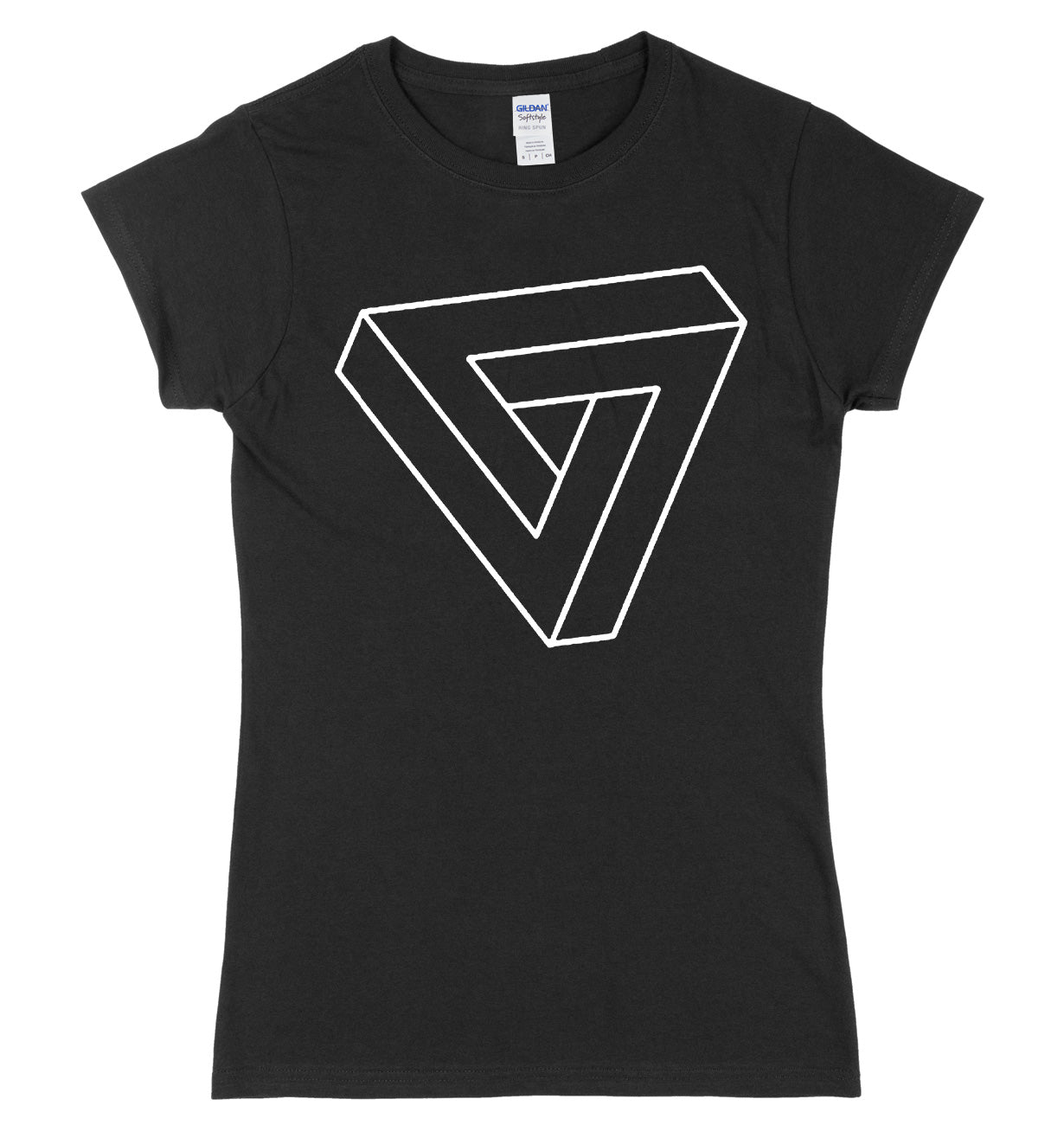 Triangle Illusion Art Womens Ladies Slim Fit T-Shirt