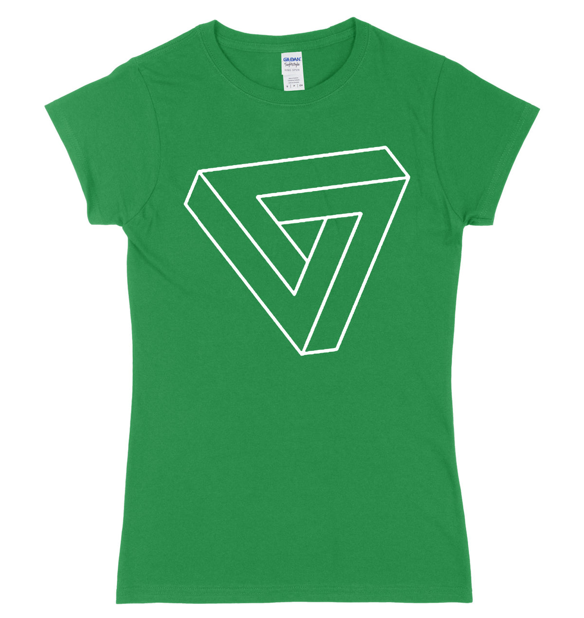 Triangle Illusion Art Womens Ladies Slim Fit T-Shirt