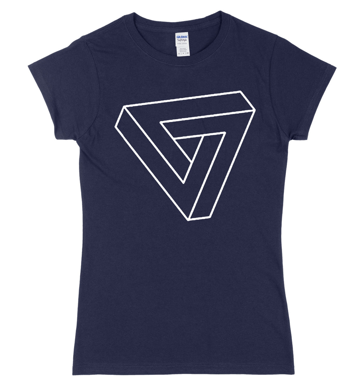 Triangle Illusion Art Womens Ladies Slim Fit T-Shirt