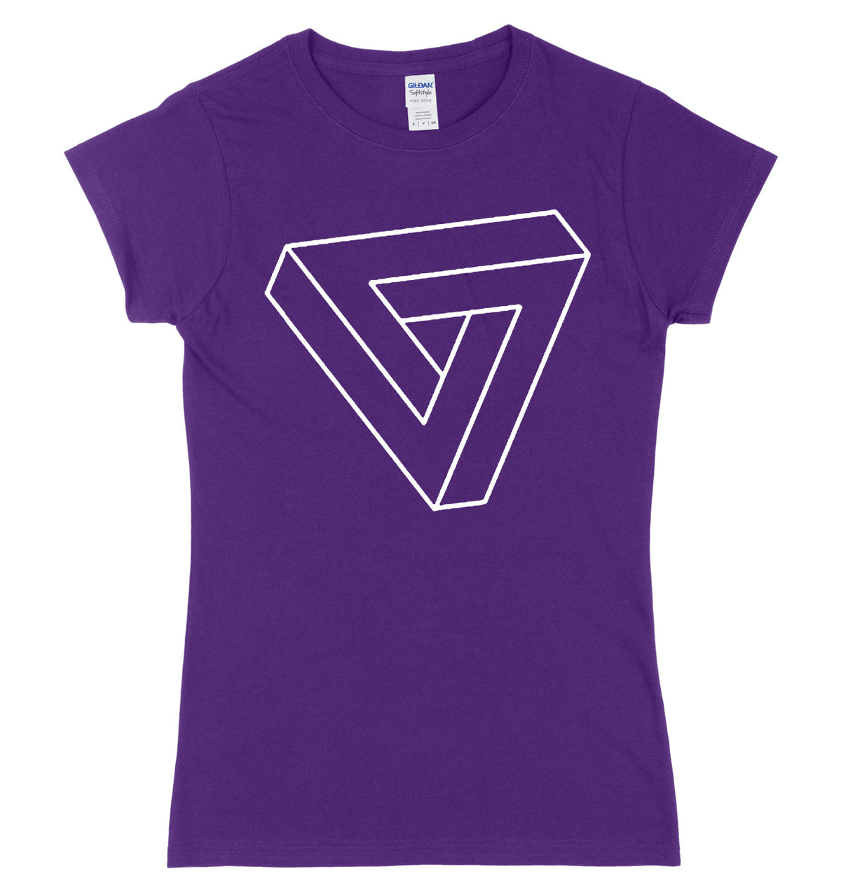 Triangle Illusion Art Womens Ladies Slim Fit T-Shirt