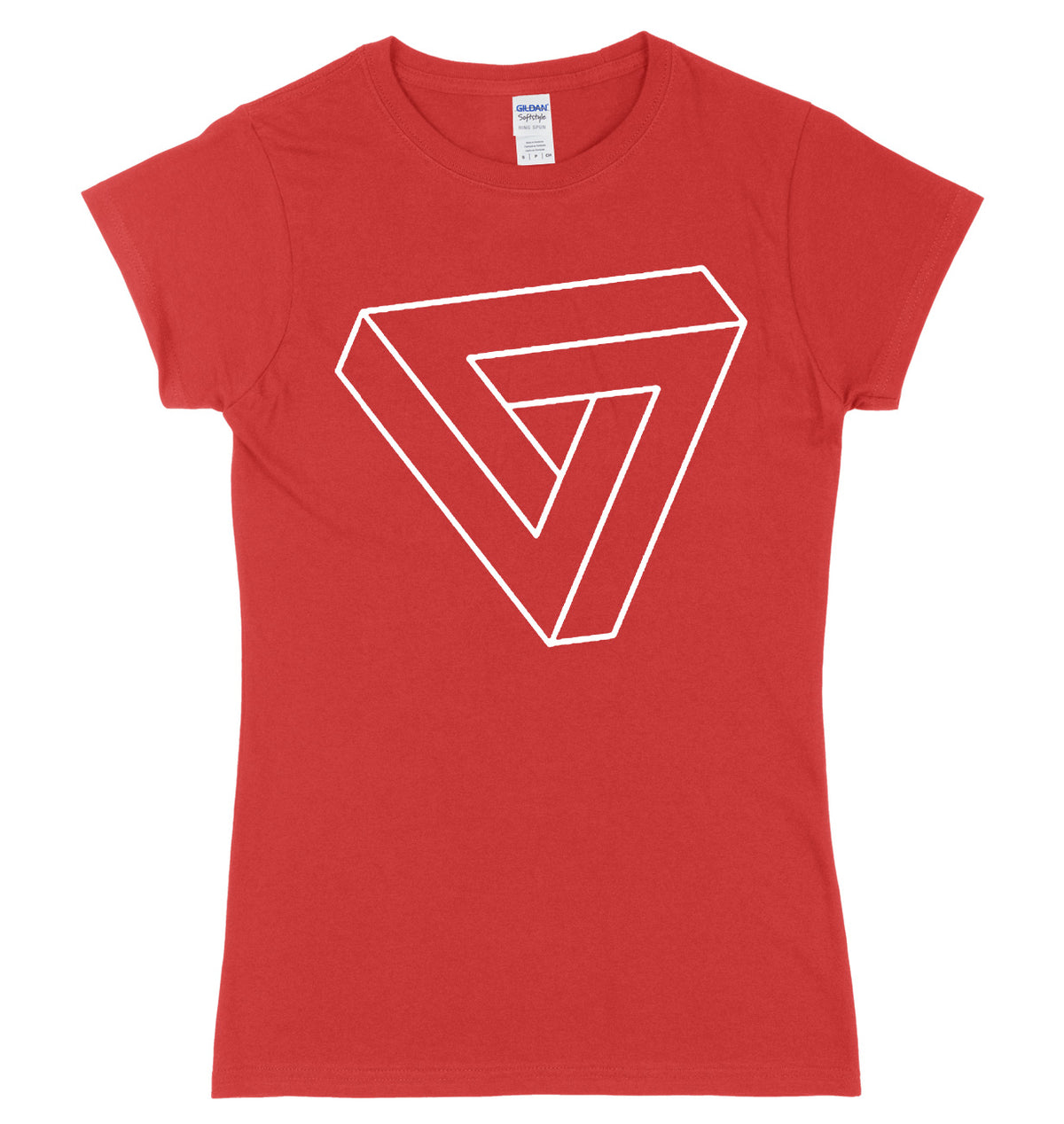 Triangle Illusion Art Womens Ladies Slim Fit T-Shirt
