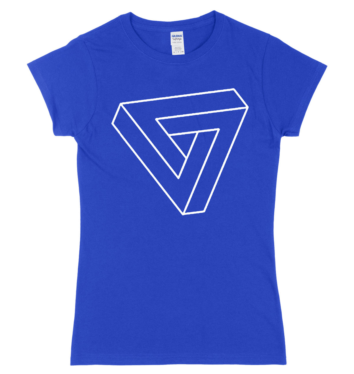 Triangle Illusion Art Womens Ladies Slim Fit T-Shirt