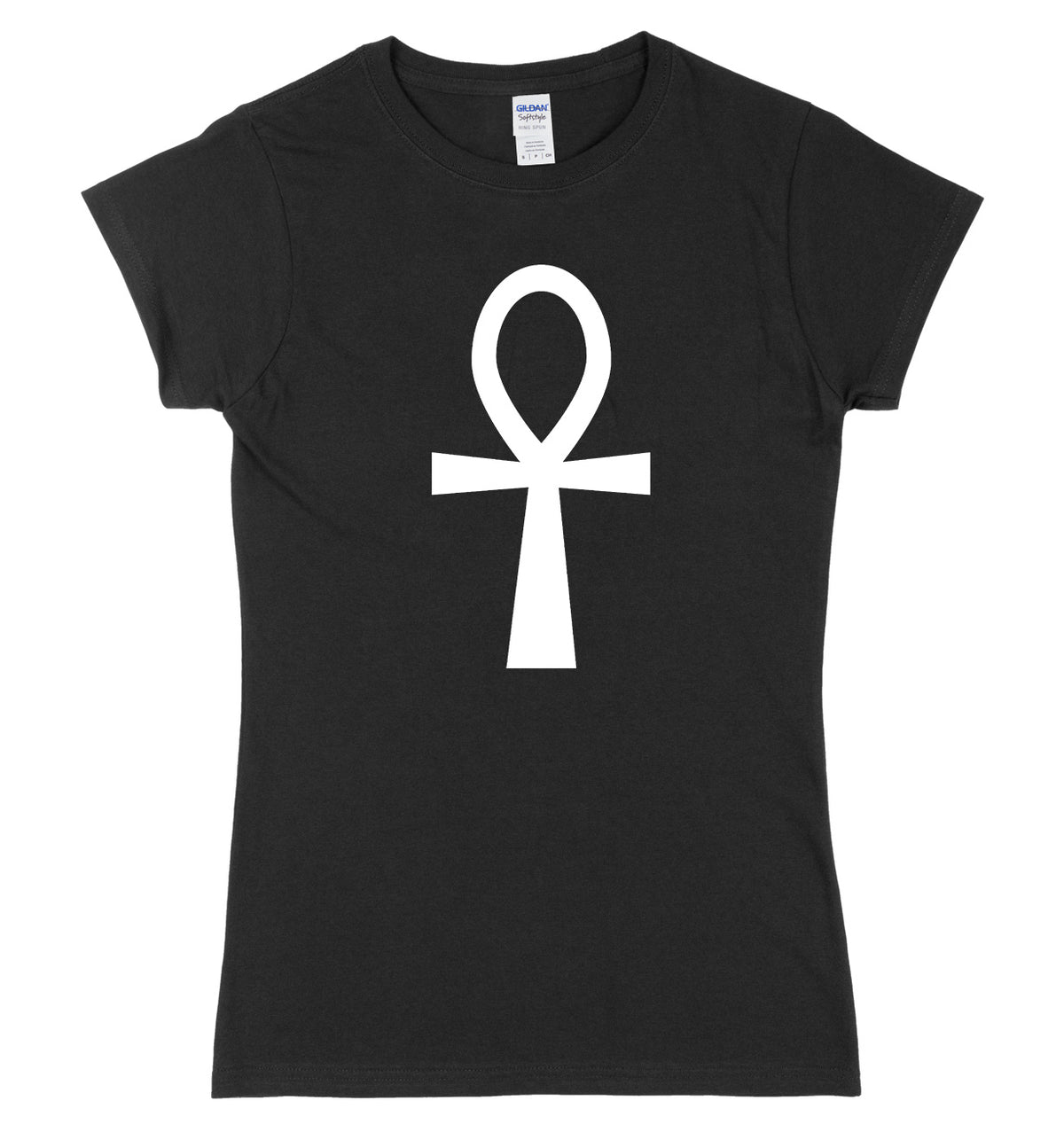 The Ankh Key Of Life Egyptian Cross Womens Ladies Slim Fit T-Shirt