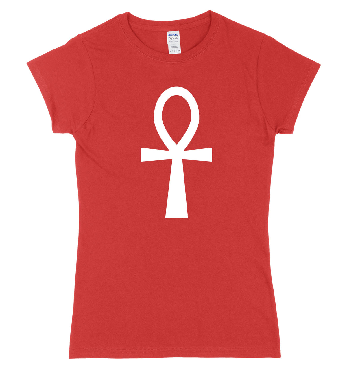 The Ankh Key Of Life Egyptian Cross Womens Ladies Slim Fit T-Shirt