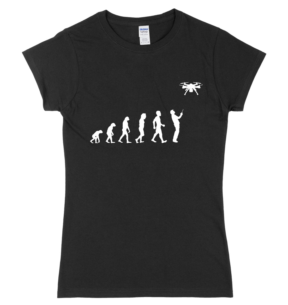 Evolution Of Drone Womens Ladies Slim Fit T-Shirt