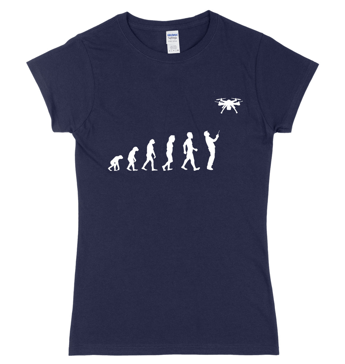 Evolution Of Drone Womens Ladies Slim Fit T-Shirt