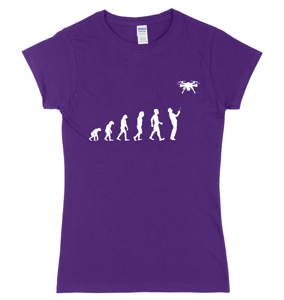 Evolution Of Drone Womens Ladies Slim Fit T-Shirt